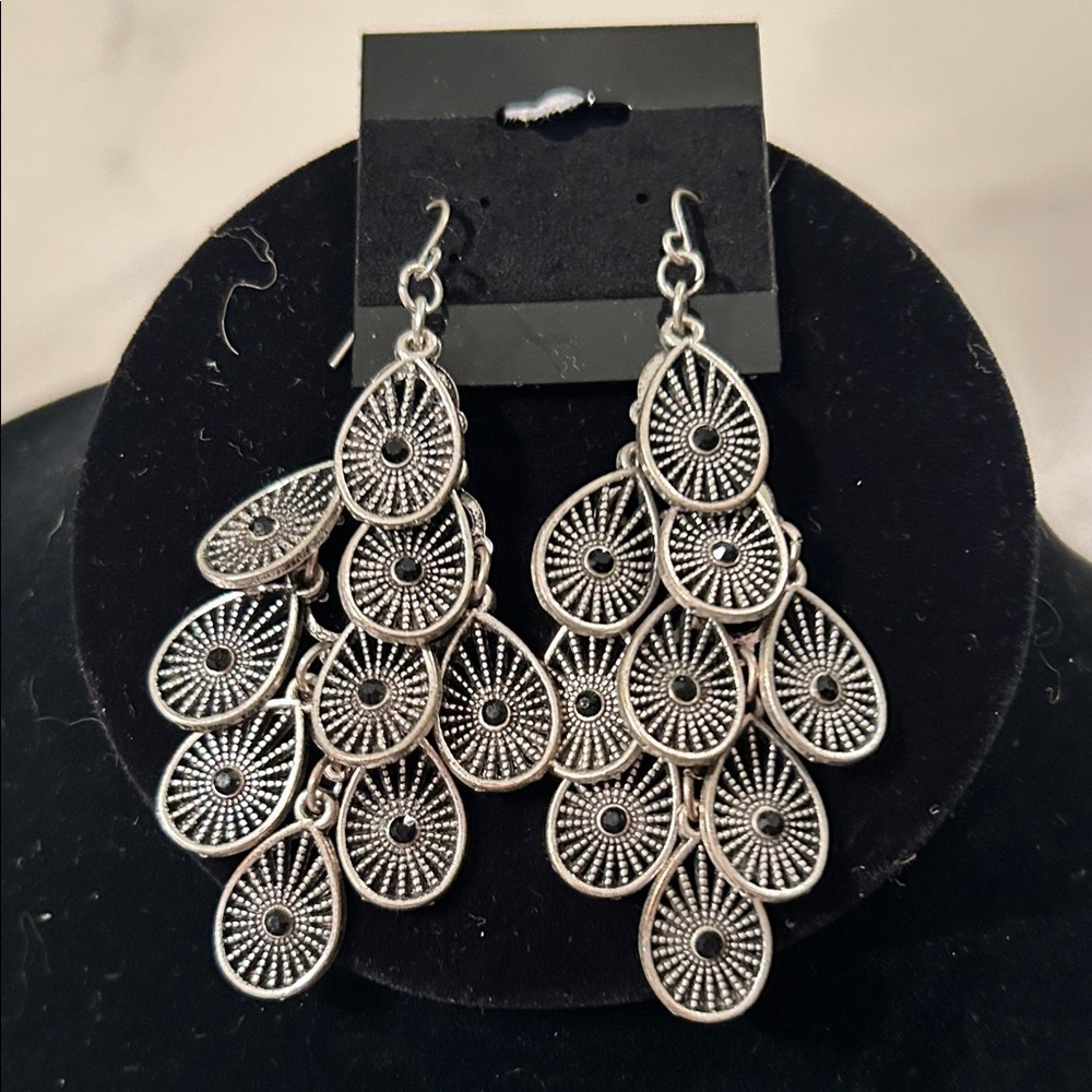 Elegant Silver Chandelier Earrings